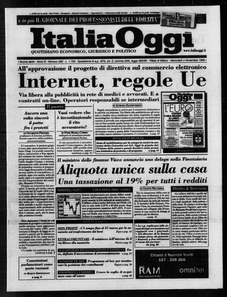 Italia oggi : quotidiano di economia finanza e politica